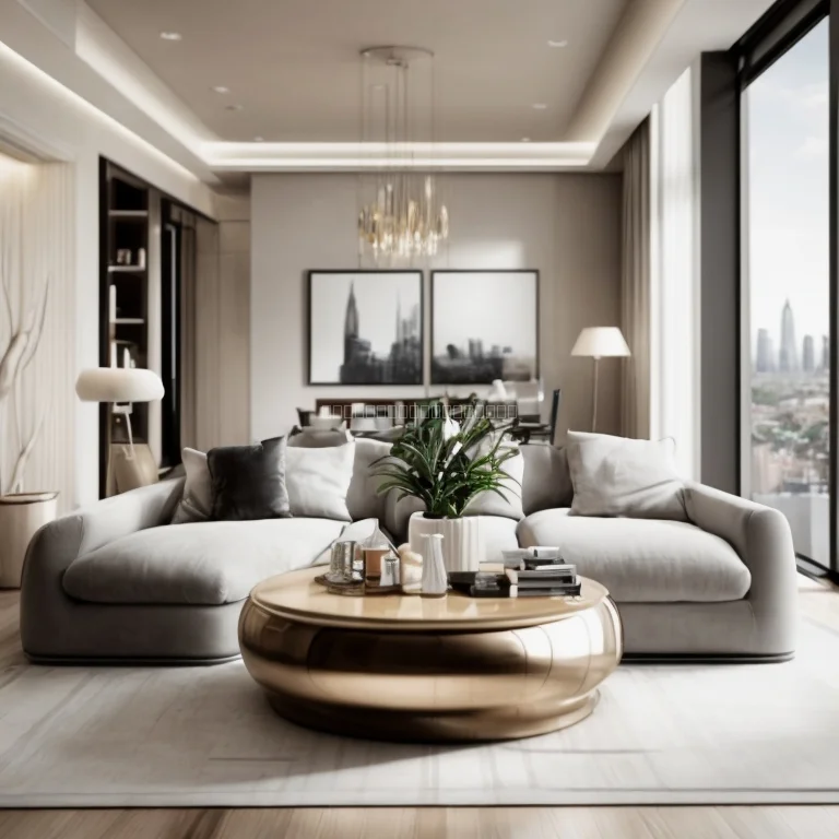 Elegant interior view of a luxury apartment