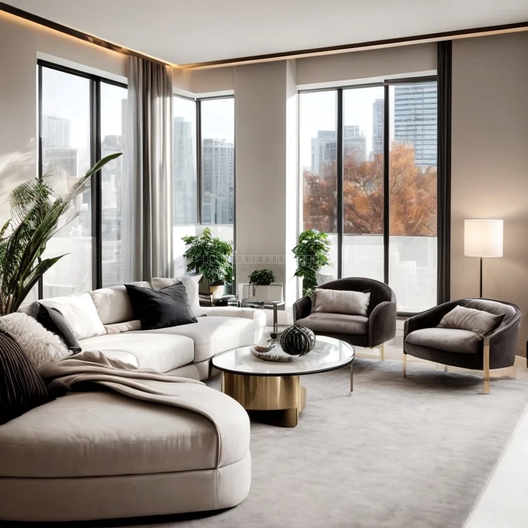 Luxury apartment rooftop terrace overlooking cityscape